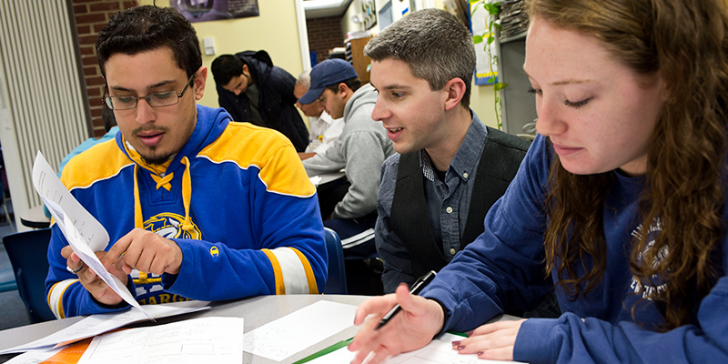 Students studying in the Center for Learning Resources