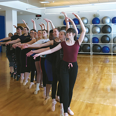 Students Dancing in Beckerman Recreation Center