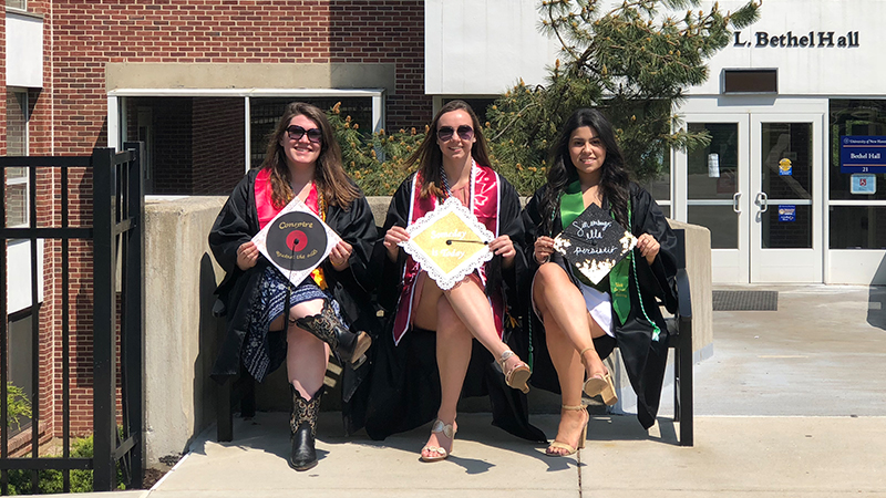 Skyler Chuckry ’18 and her best friends from the University on campus.