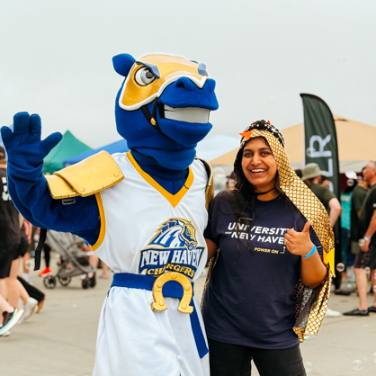 Charlie and the team’s drummer Mahima Jain ’26 M.S. brought non-stop energy to the race