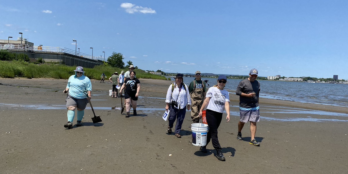 COASTS students on a beach