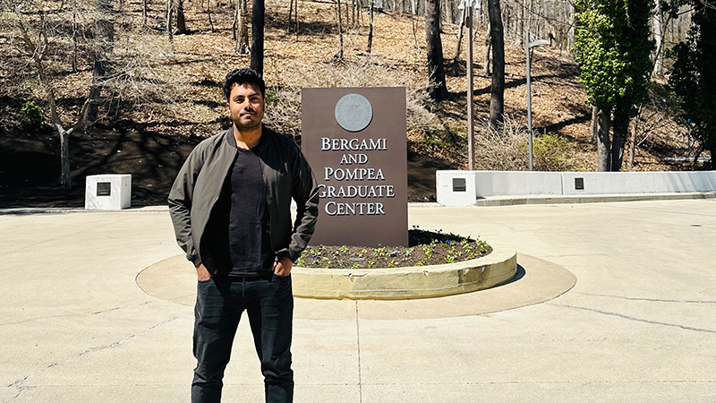 Rishav Kant ’24 M.S. at the University’s campus in Orange, Conn.