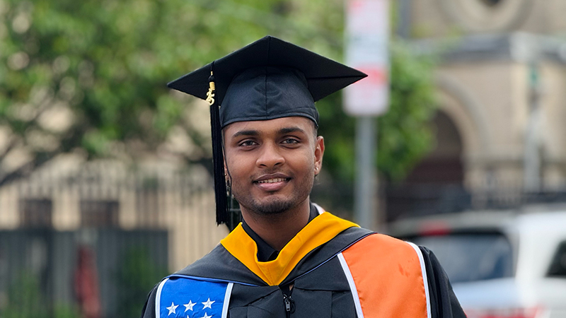 Business analytics graduate Samuel Rathan Joy Alavala ’25 M.S.