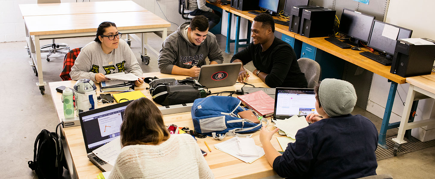 University of New Haven Students Studying