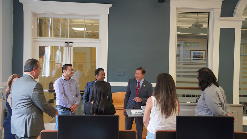 U.S. Sen. Richard Blumenthal and several Chargers