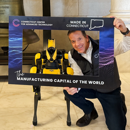 SPOT poses for photos with Ron Angelo, President and CEO of CCAT