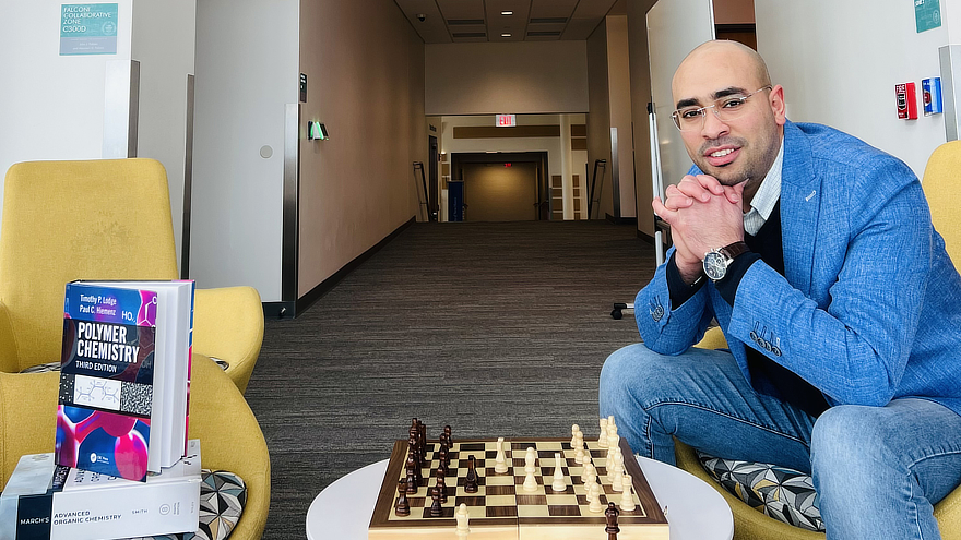 Terek Ibrahim playing chess