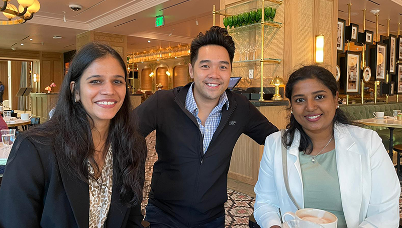 Vijayavalli Thangaraj Panneerselvam ’24 MPH (left), Dr. Alvin Tran, and Priyanka Srirangam ’24 MPH in Washington, D.C.