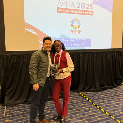 Jamesha Barrett '26 MPH with her mentor, Dr. Alvin Tran