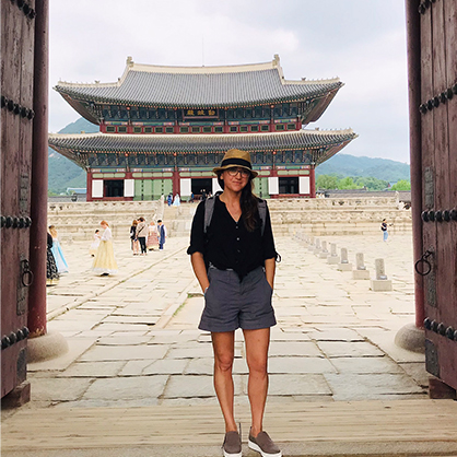 Olena Lennon at Gyeongbokgung Palace, Seoul.