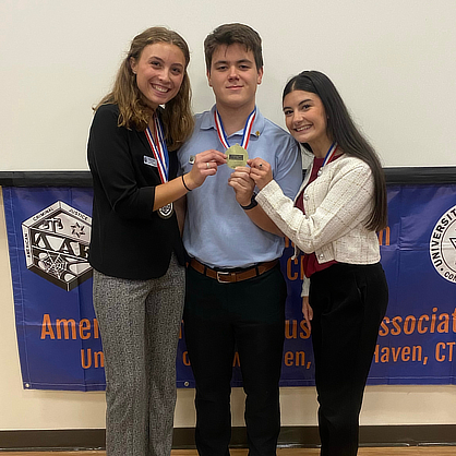 Olivia Hall ’25, Noah DiNallo ’24, and Bella Douglas ’25