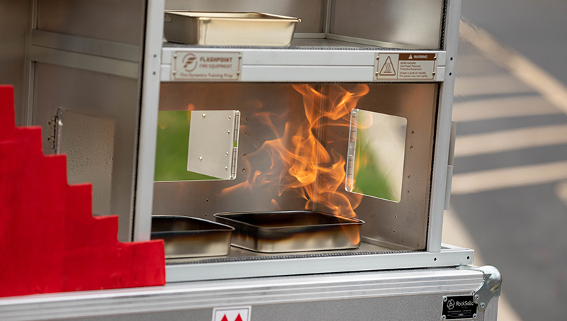 A burn demonstration held on campus.