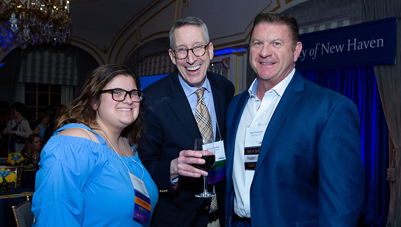 Photo of Lynnsey Spader ’22, Bruce Barber, and David Peterson, Jr. ’88, 17 Hon.