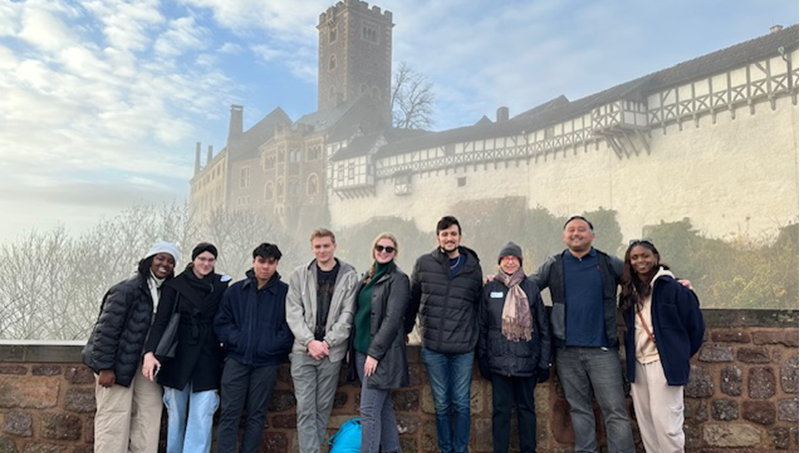 Dr. Chris Haynes (second from right) and his fellow Chargers in Germany.