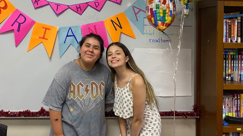 Nora Isabela Garcia Punin ’26 (right) has been working with New Haven Reads this summer. 