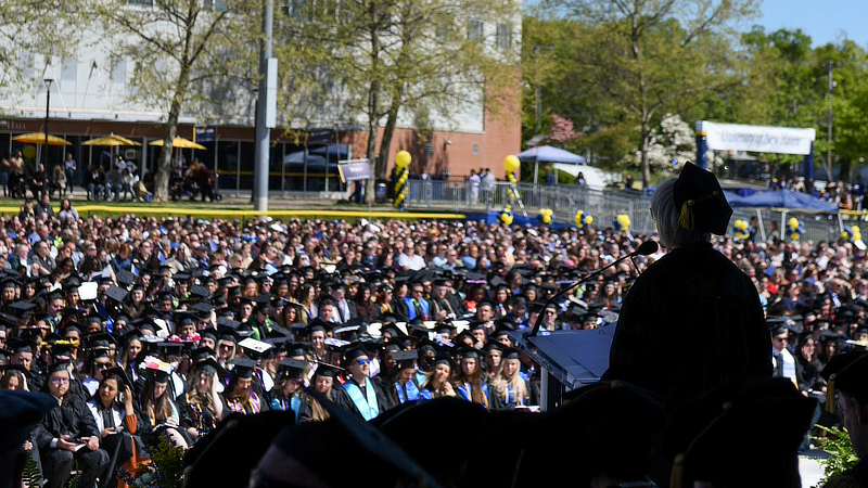 Ann Nyberg ’24 Hon. addresses the Class of 2024.