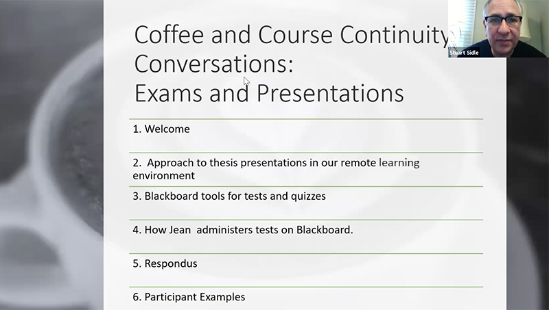 Image of online discussion agenda.