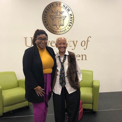 Erica Gardner with Nikki Giovanni.