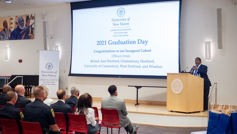 Image of Lorenzo Boyd speaking at ceremony.