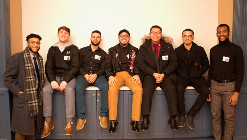 Manuel Cortes-Jimenez and brothers at a fraternity leadership development dat.