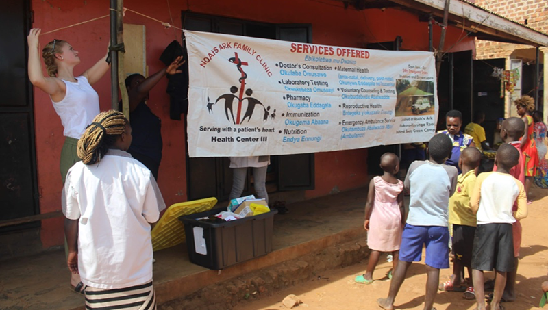 Image of Laney Phillips (left) in Uganda.