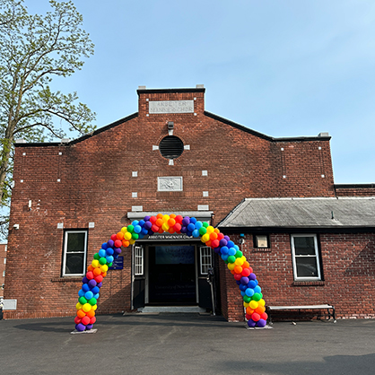 The University’s German Club decorated for the Lavender Graduation ceremony. 