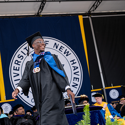 New graduates celebrated as they crossed the stage.