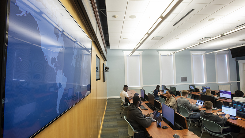 Cybersecurity students at the University of New Haven.