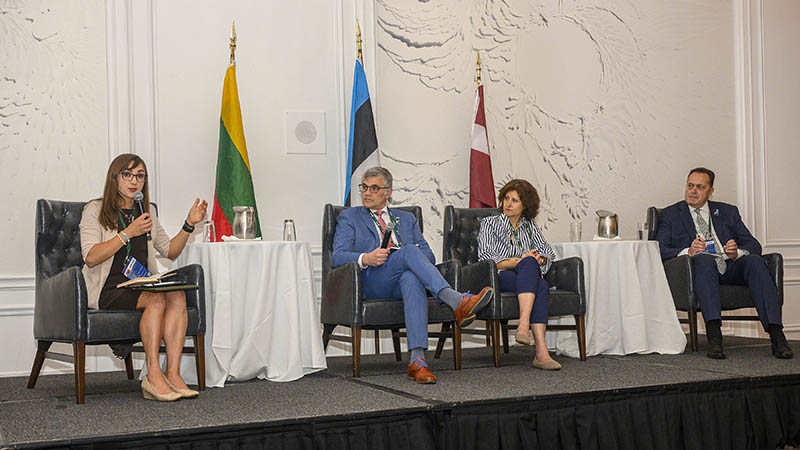 Dr. Olena Lennon (left) and the three Baltic ambassadors.