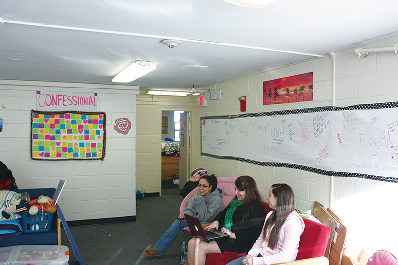 Common living area inside Bethel Hall