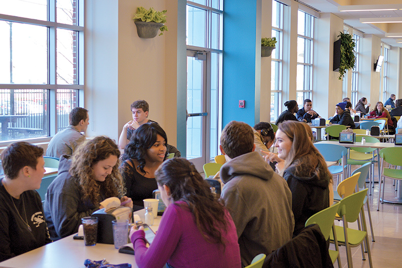 Dining area inside of Westside Hall